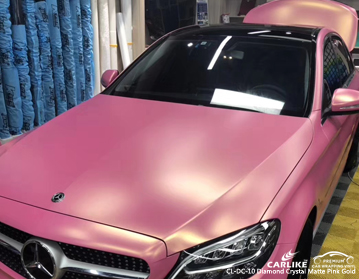 CL-DC-10 diamond crystal matte pink gold car vinyl wrap malaysia for Mercedes-Benz