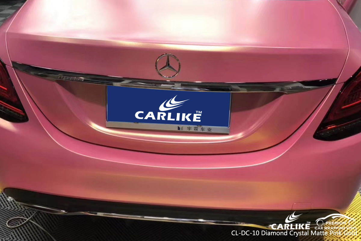 CARLIKE CL-DC-10 diamond crystal matte pink gold car wrap vinyl for Mercedes-Benz