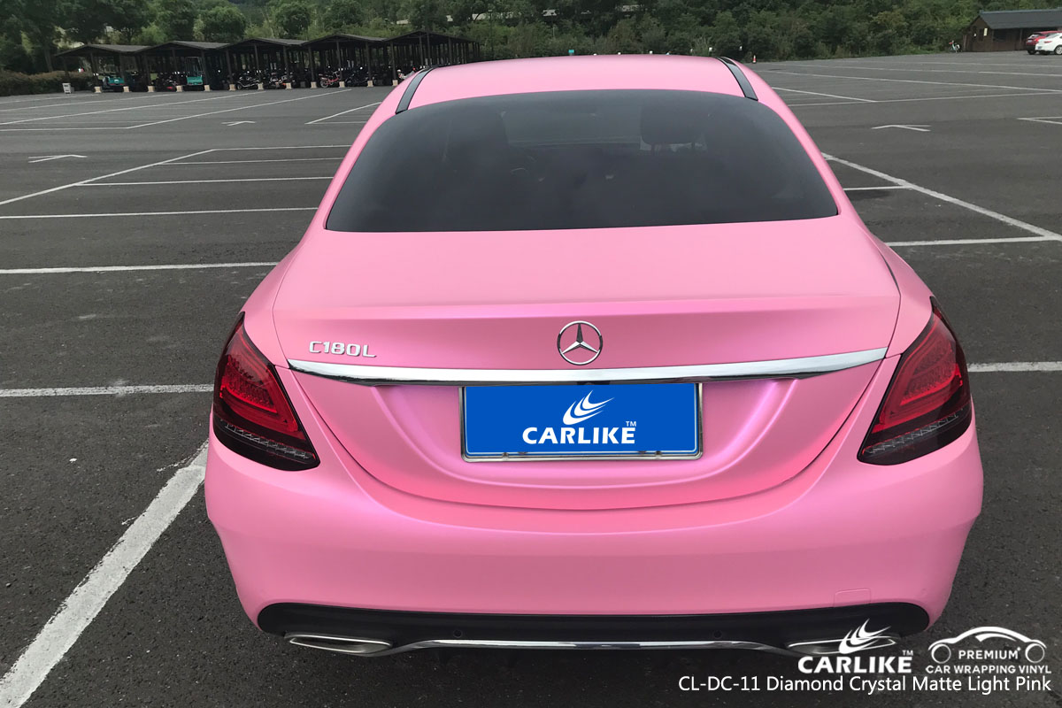 CARLIKE CL-DC-11 diamond crystal matte light pink car wrap vinyl for Mercedes-Benz