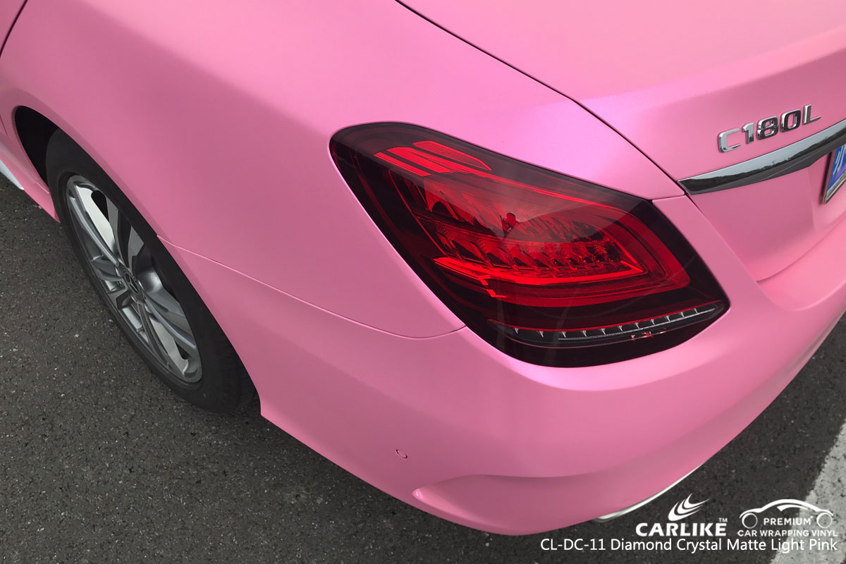 CARLIKE CL-DC-11 diamond crystal matte light pink car wrap vinyl for Mercedes-Benz