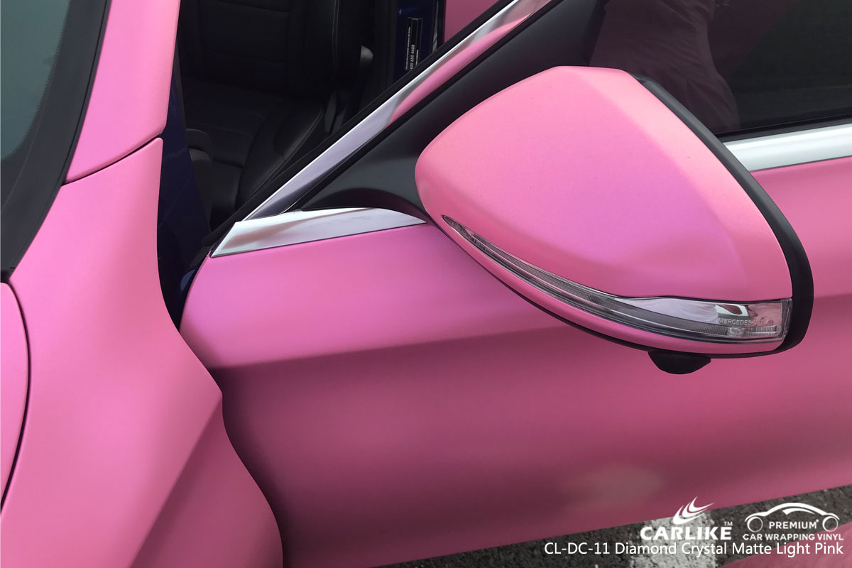 CARLIKE CL-DC-11 diamond crystal matte light pink car wrap vinyl for Mercedes-Benz