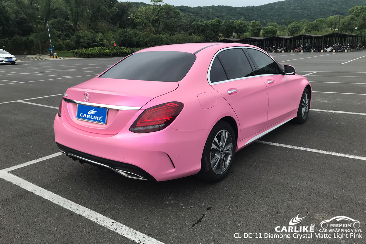 CARLIKE CL-DC-11 diamond crystal matte light pink car wrap vinyl for Mercedes-Benz