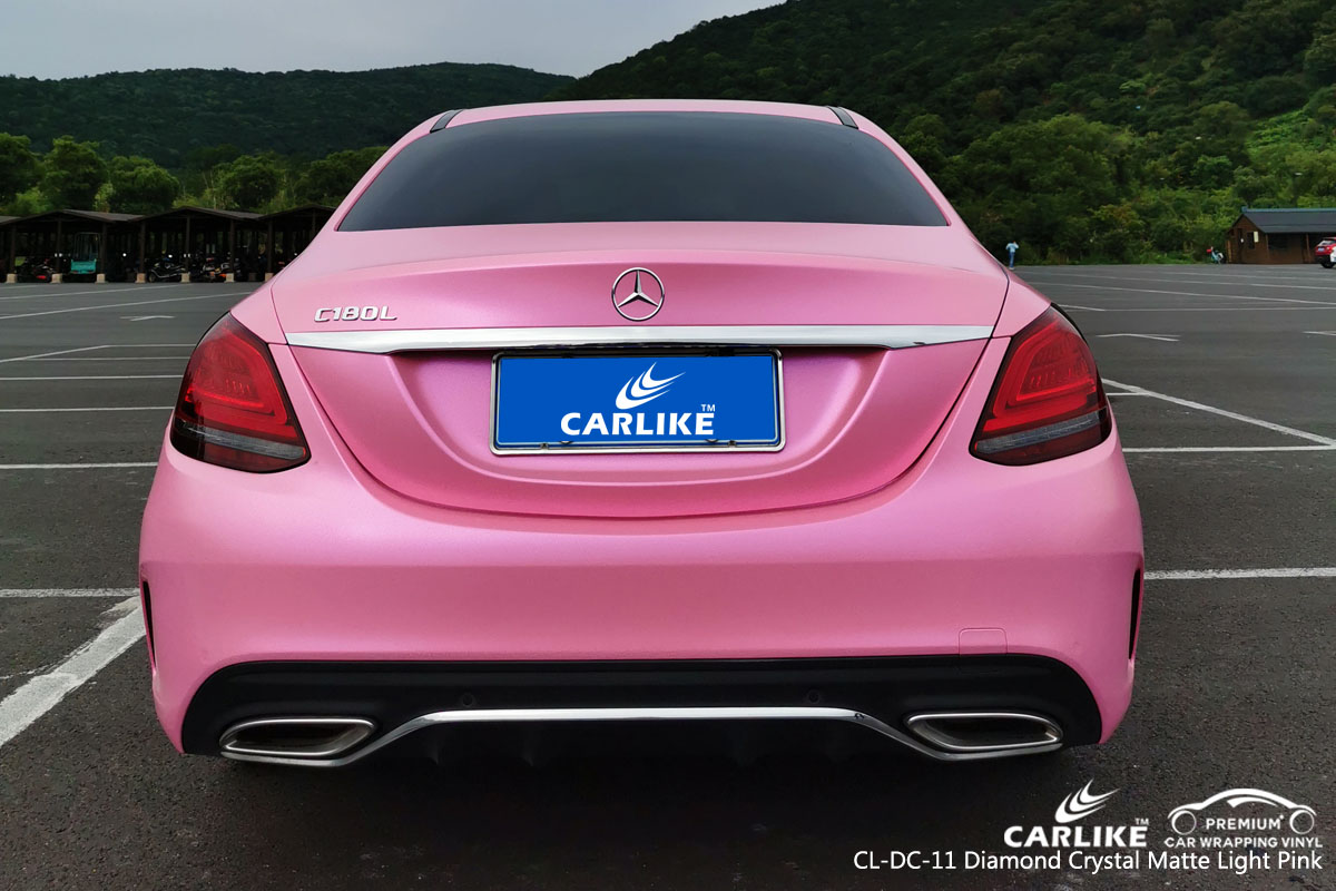 CARLIKE CL-DC-11 diamond crystal matte light pink car wrap vinyl for Mercedes-Benz