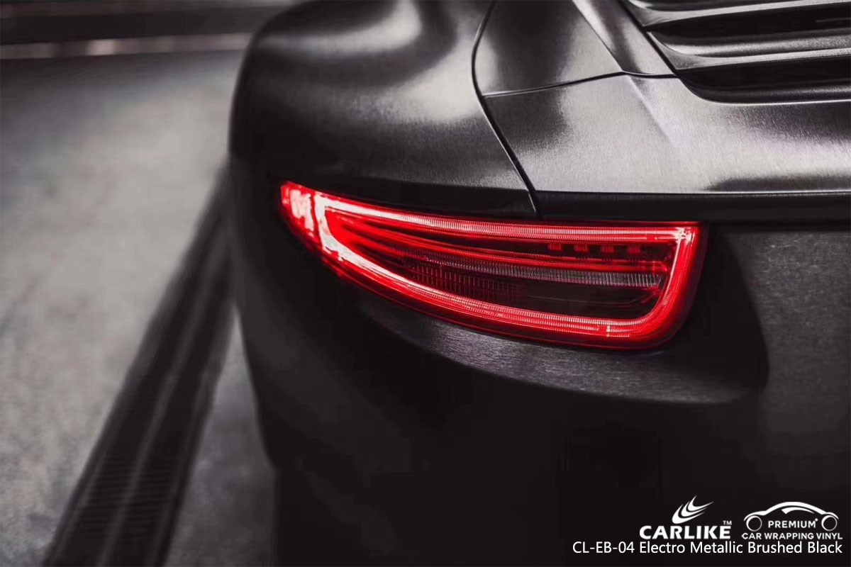 CARLIKE CL-EB-04 electro metallic brushed black car wrap vinyl for Porsche
