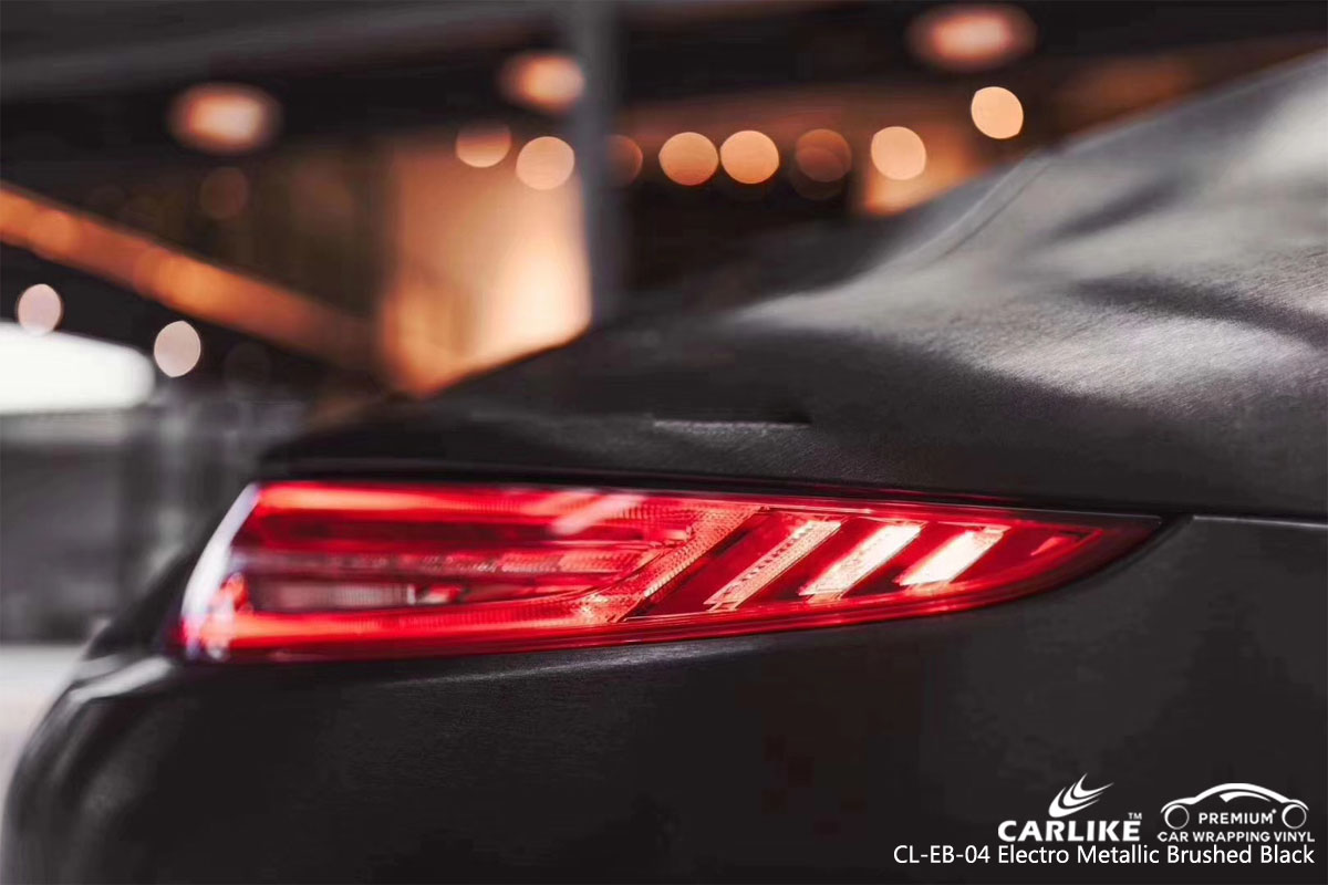 CARLIKE CL-EB-04 electro metallic brushed black car wrap vinyl for Porsche