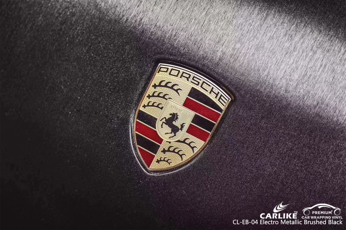 CARLIKE CL-EB-04 electro metallic brushed black car wrap vinyl for Porsche