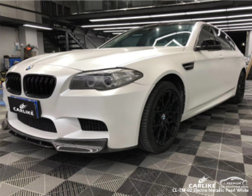 CARLIKE CL-EM-02 BMW için elektro metalik inci beyaz araba sarma vinil
