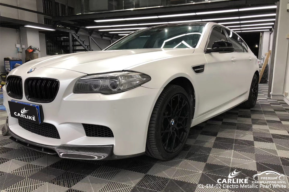 CARLILE CL-EM-02 electro metallic pearl white car wrap vinyl for BMW