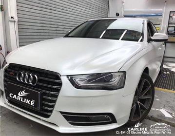 CL-EM-02 الكهربائية لؤلؤة معدنية بيضاء التفاف السيارة الفينيل لأودي