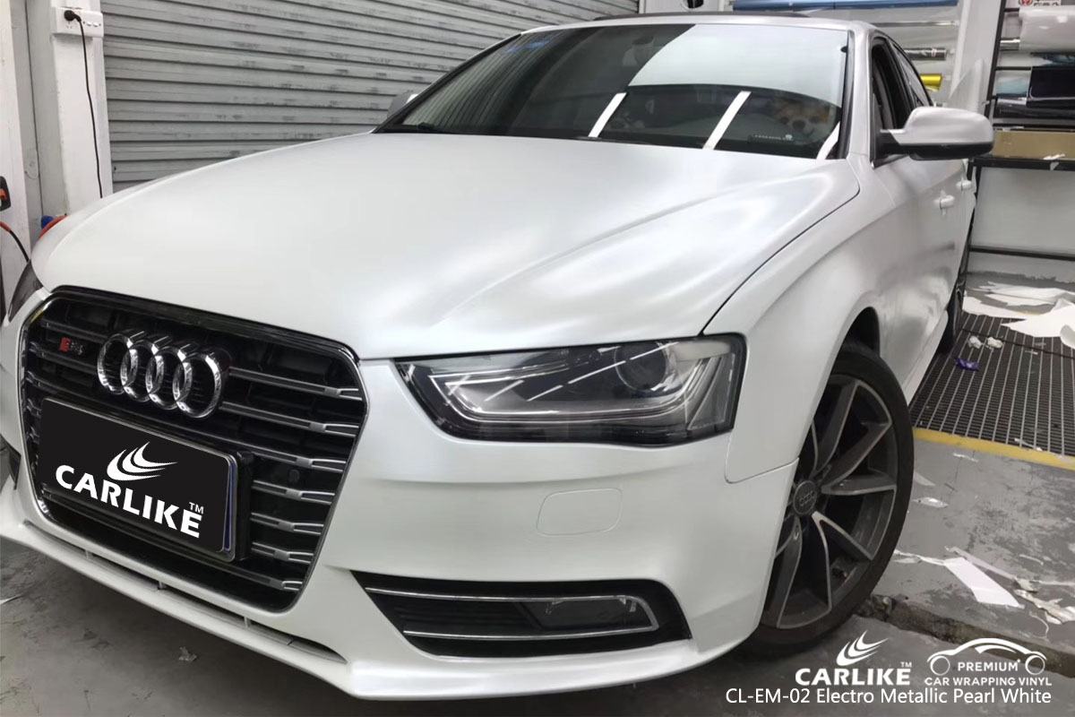 CARLIKE CL-EM-02 electro metallic pearl white car wrap vinyl for Audi