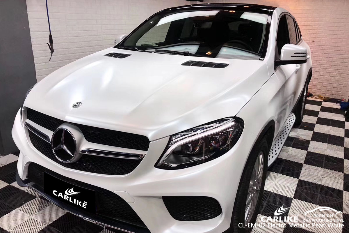 CARLIKE CL-EM-02 electro metallic pearl white car wrap vinyl for Mercedes-Benznz