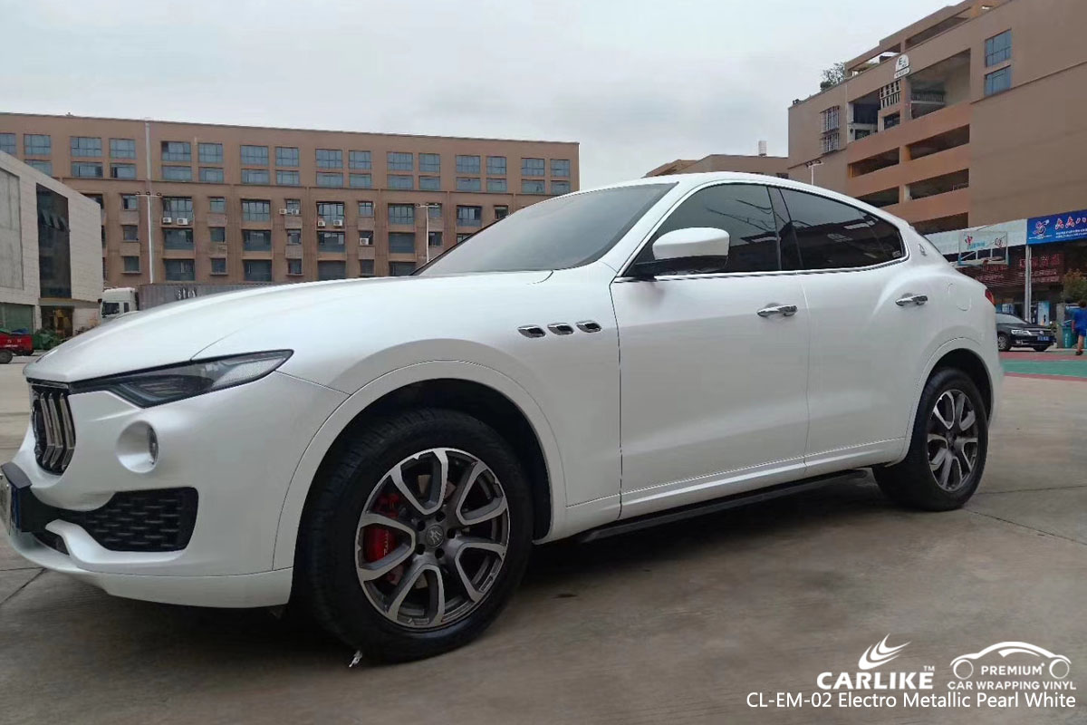 CARLIKE CL-EM-02 electro metallic pearl white car wrap vinyl for Maserati