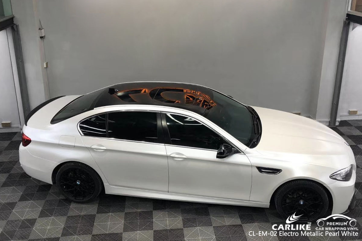 CARLILE CL-EM-02 electro metallic pearl white car wrap vinyl for BMW