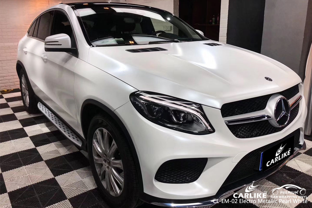 CARLIKE CL-EM-02 electro metallic pearl white car wrap vinyl for Mercedes-Benznz