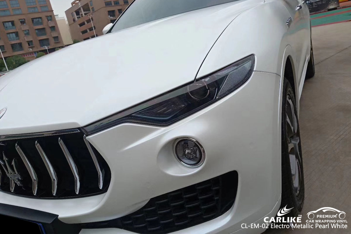 CARLIKE CL-EM-02 electro metallic pearl white car wrap vinyl for Maserati
