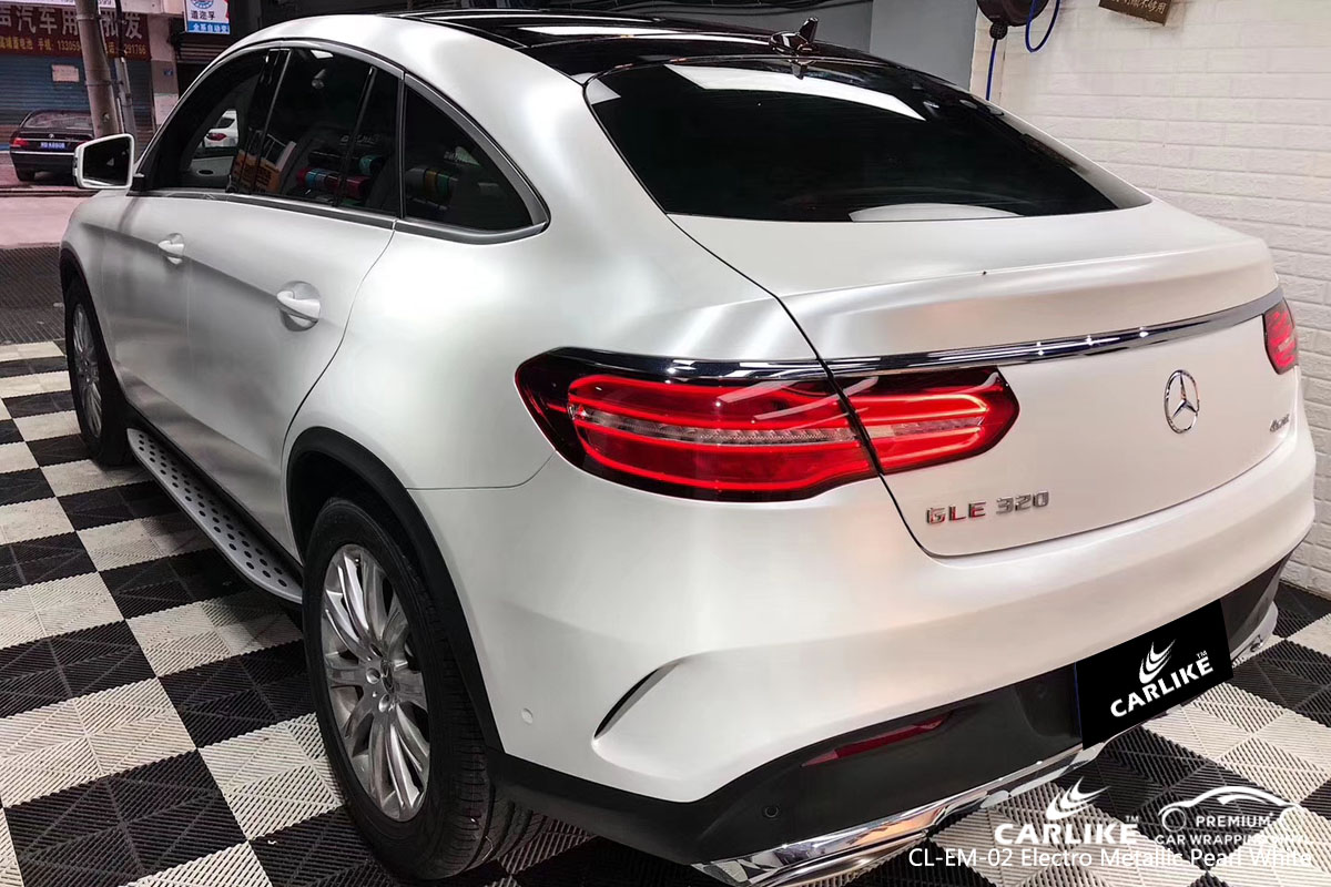 CARLIKE CL-EM-02 electro metallic pearl white car wrap vinyl for Mercedes-Benznz
