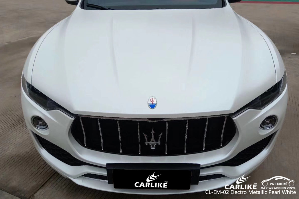 CARLIKE CL-EM-02 electro metallic pearl white car wrap vinyl for Maserati