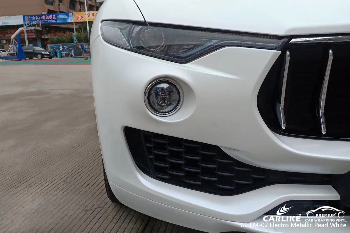 CARLIKE CL-EM-02 electro metallic pearl white car wrap vinyl for Maserati
