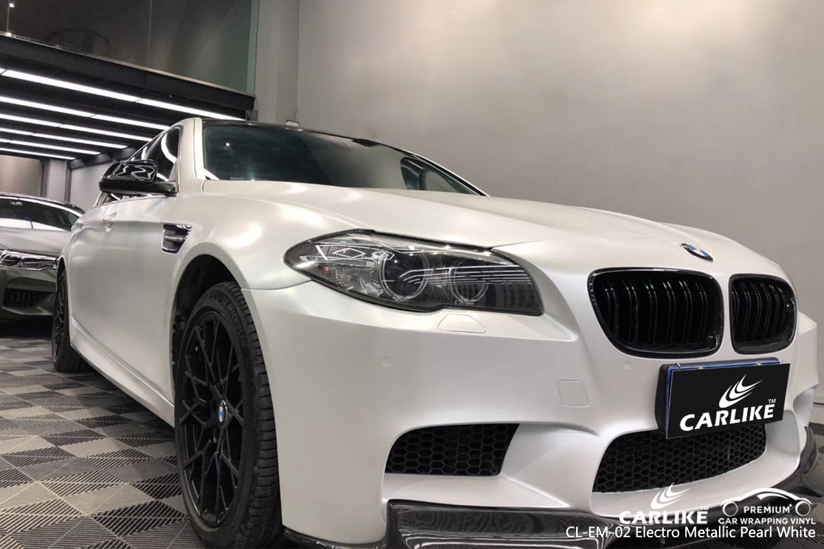 CARLILE CL-EM-02 electro metallic pearl white car wrap vinyl for BMW