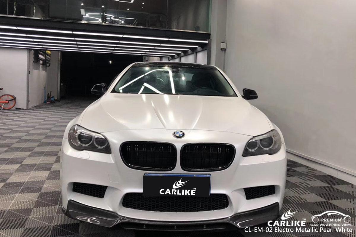 CARLILE CL-EM-02 electro metallic pearl white car wrap vinyl for BMW