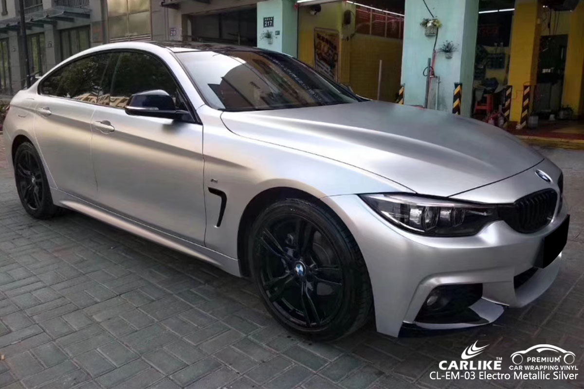 CARLIKE CL-EM-03 electro metallic silver car wrap vinyl for BMW