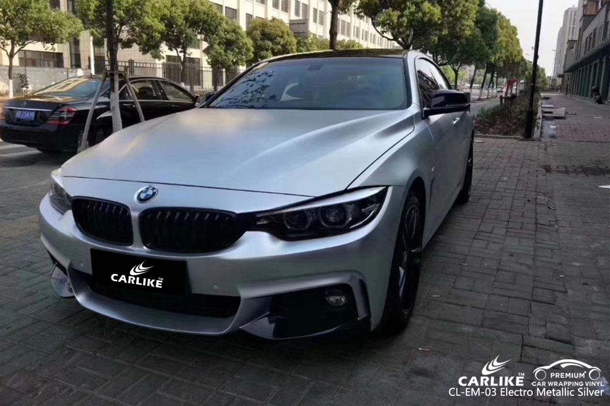 CARLIKE CL-EM-03 electro metallic silver car wrap vinyl for BMW