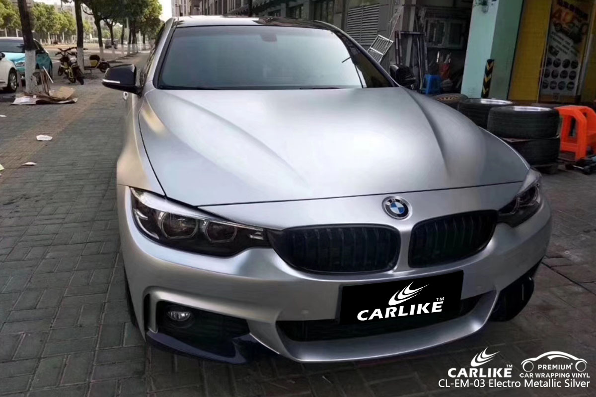 CARLIKE CL-EM-03 electro metallic silver car wrap vinyl for BMW