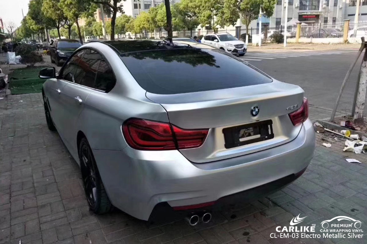 CARLIKE CL-EM-03 electro metallic silver car wrap vinyl for BMW