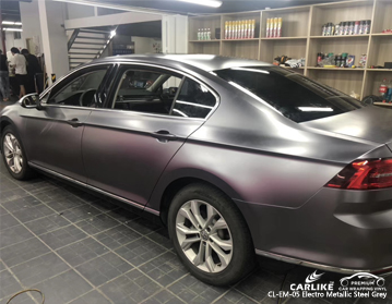 CL-EM-05 Volkswagen için elektro metalik çelik yeşil araba sarma vinil