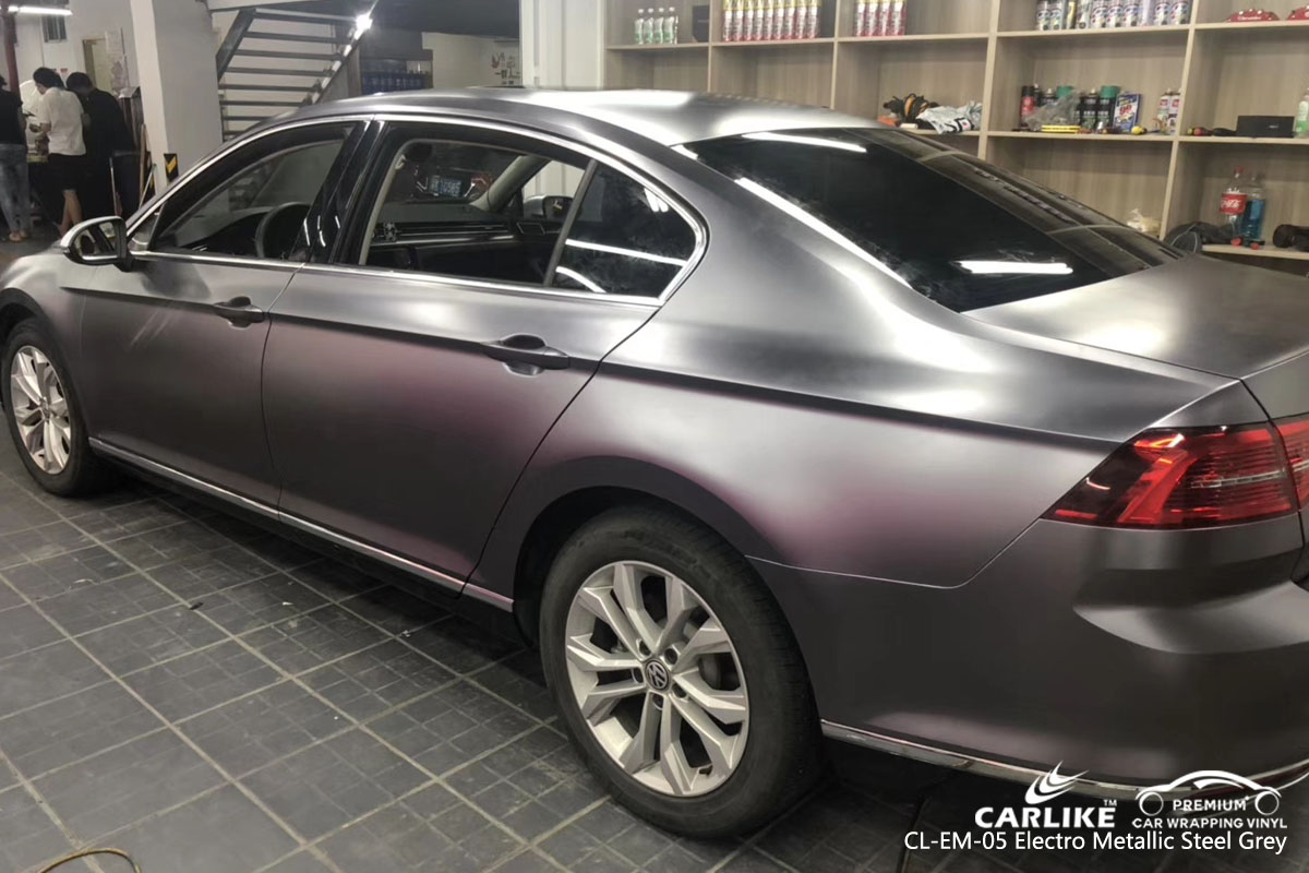 CARLIKE CL-EM-05 electro metallic steel green car wrap vinyl for Volkswagen