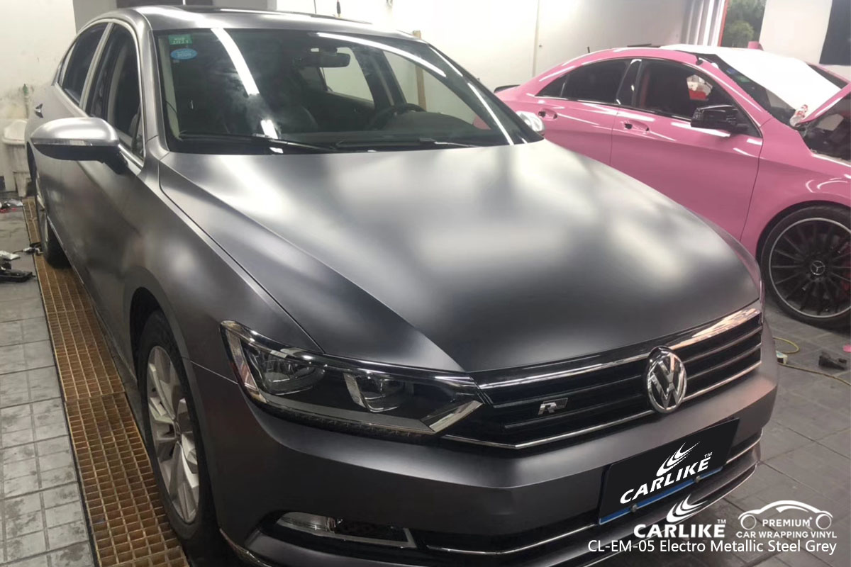 CARLIKE CL-EM-05 electro metallic steel green car wrap vinyl for Volkswagen