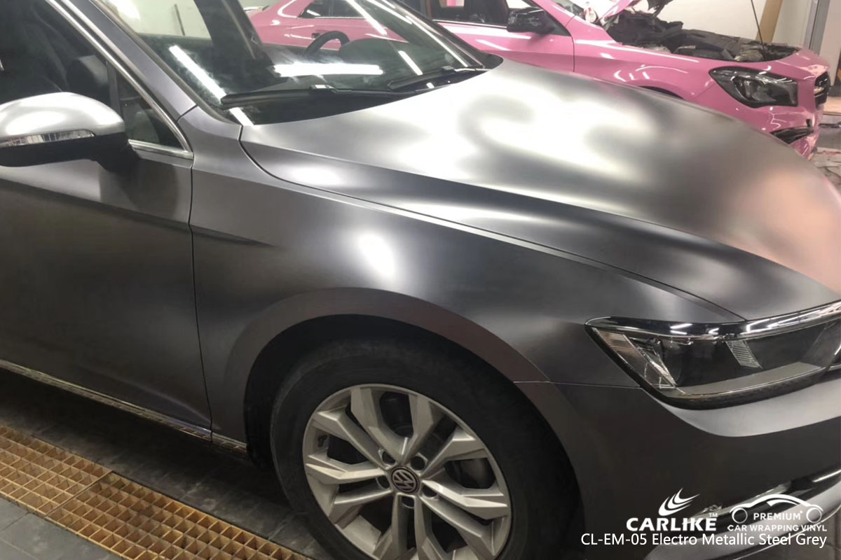 CARLIKE CL-EM-05 electro metallic steel green car wrap vinyl for Volkswagen