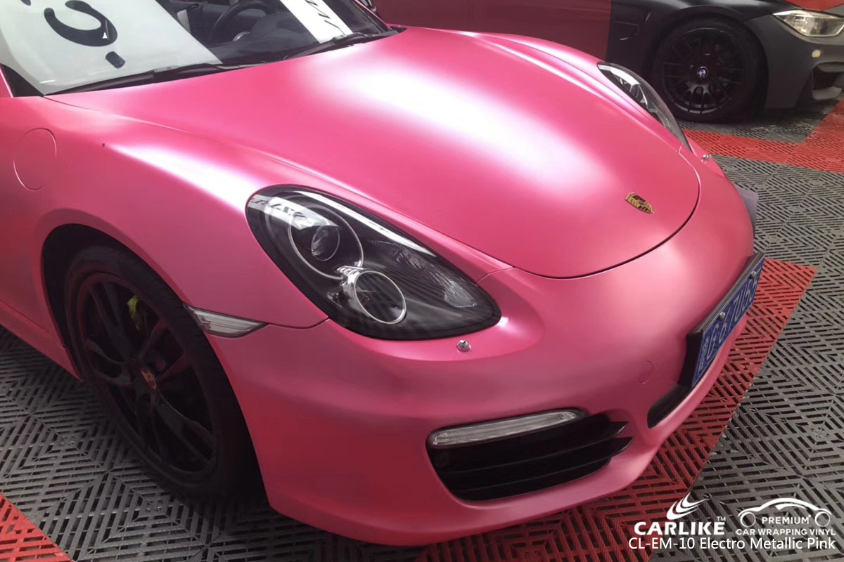 CARLIKE CL-EM-10 electro metallic pink car wrap vinyl for Porsche