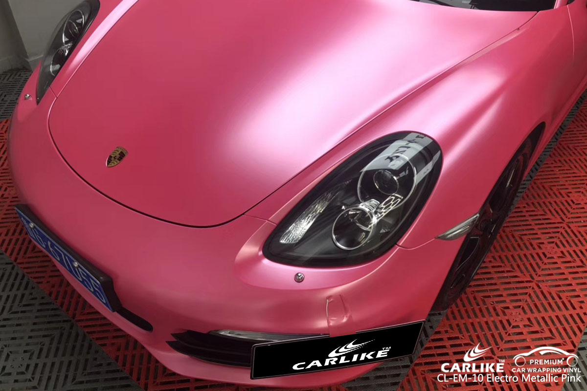 CARLIKE CL-EM-10 electro metallic pink car wrap vinyl for Porsche