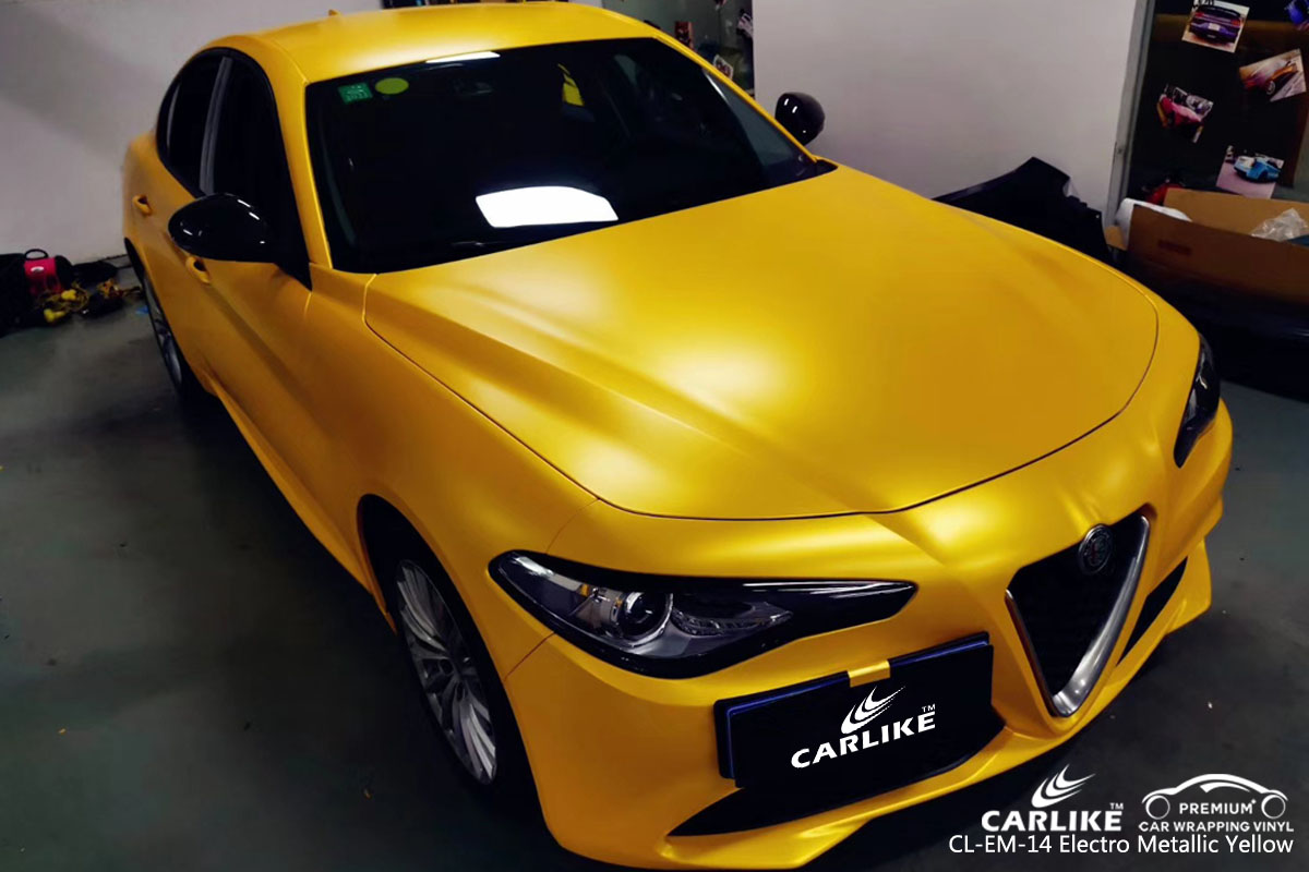 CARLIKE CL-EM-14 electro metallic yellow car wrap vinyl for Alfa Romeo