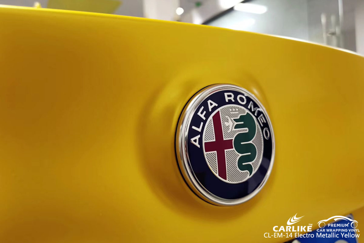 CARLIKE CL-EM-14 electro metallic yellow car wrap vinyl for Alfa Romeo