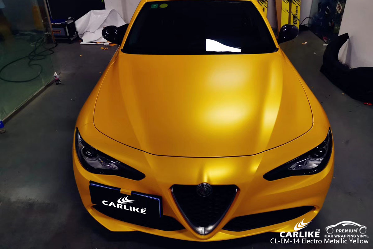 CARLIKE CL-EM-14 electro metallic yellow car wrap vinyl for Alfa Romeo