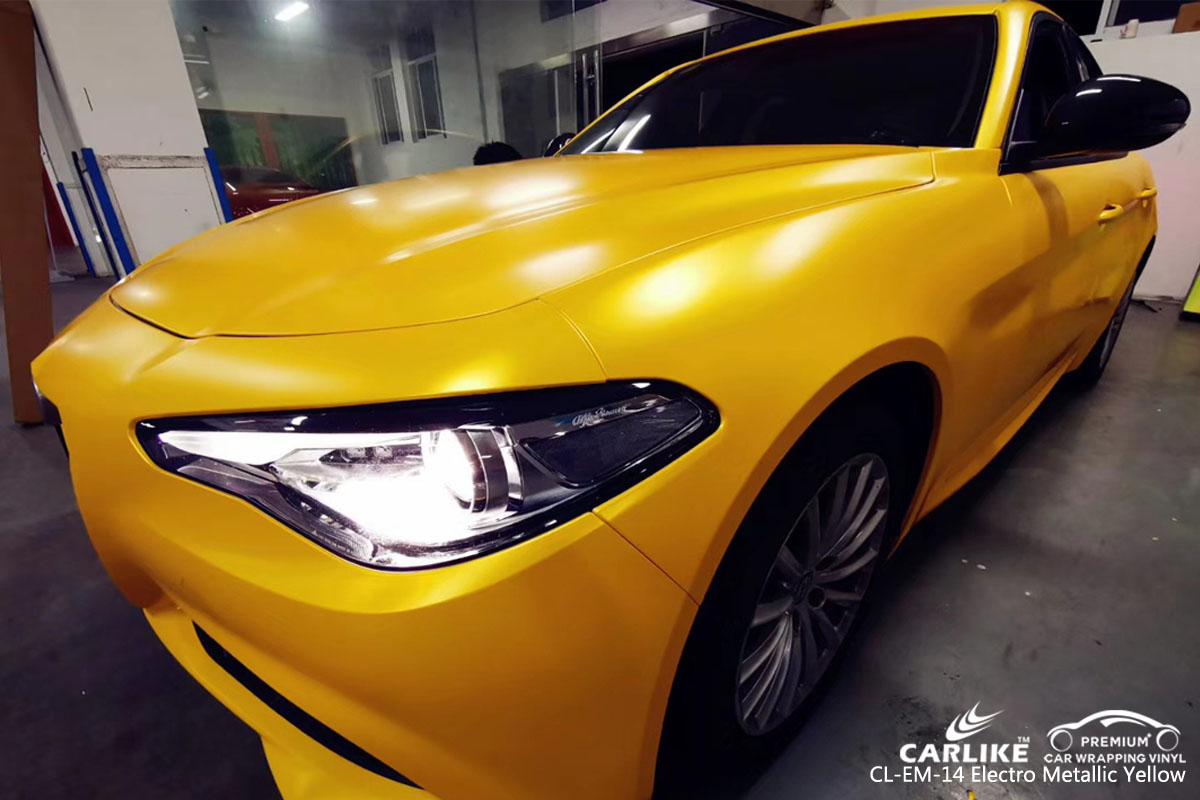 CARLIKE CL-EM-14 electro metallic yellow car wrap vinyl for Alfa Romeo