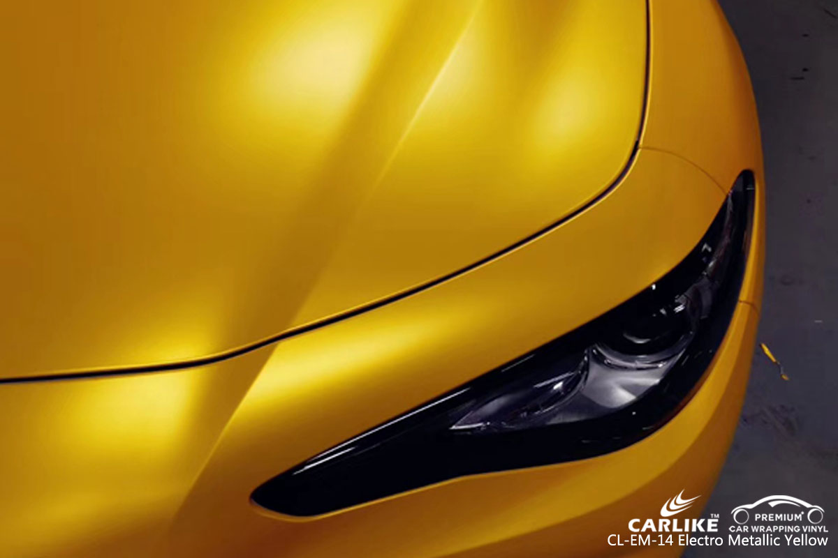 CARLIKE CL-EM-14 electro metallic yellow car wrap vinyl for Alfa Romeo