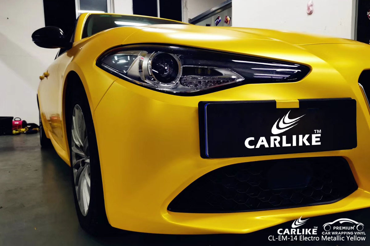 CARLIKE CL-EM-14 electro metallic yellow car wrap vinyl for Alfa Romeo