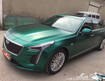 CL-EM-21 Vinile avvolgente per auto elettro metallizzato verde smeraldo per Cadillac