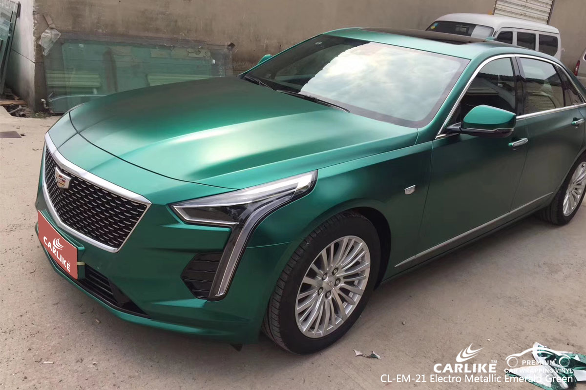 CARLIKE CL-EM-21 electro metallic emerald green car wrap vinyl for Cadillac