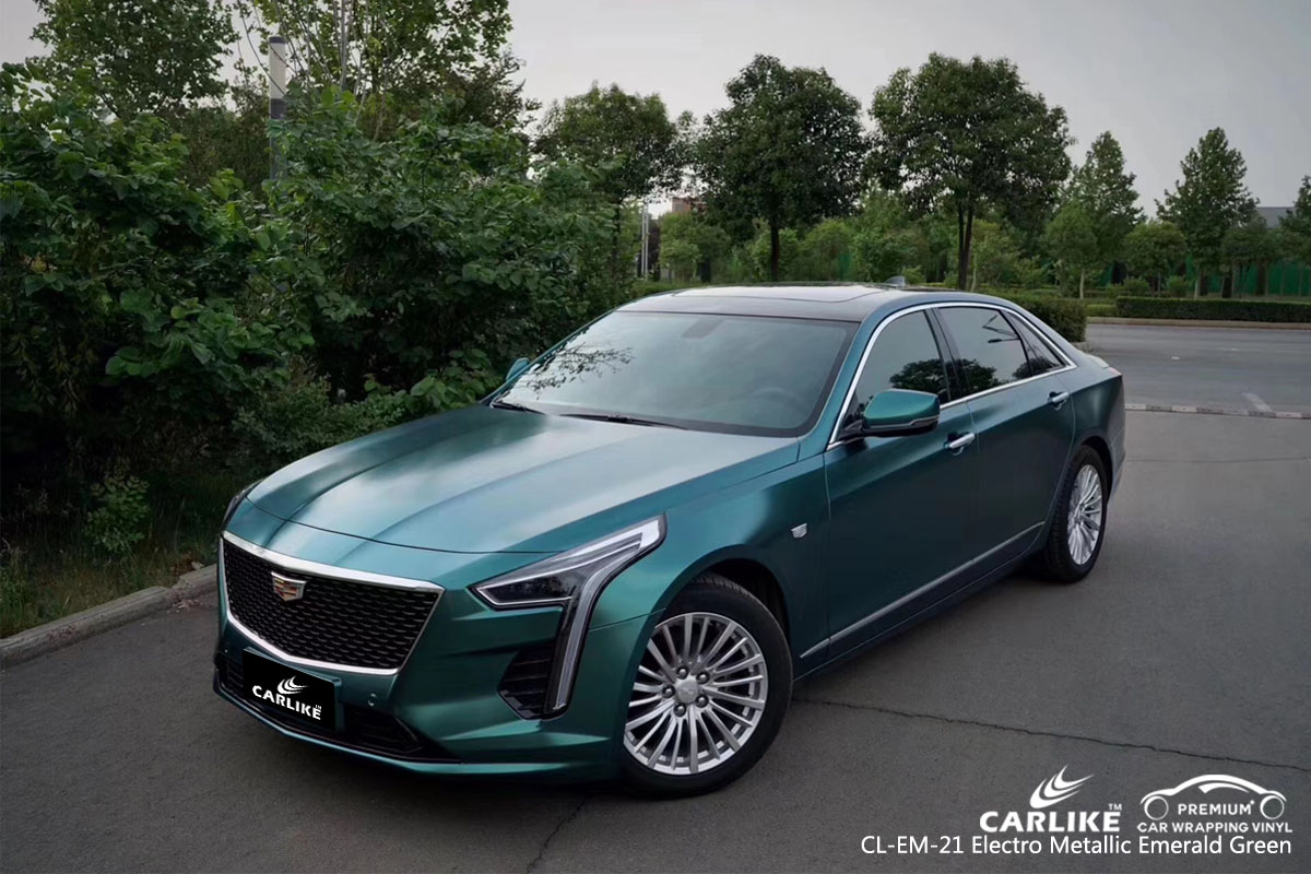 CARLIKE CLEM21 Cadillac elektro metalik zümrüt yeşili araba sarma