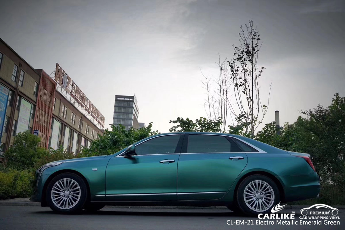 CARLIKE CLEM21 Cadillac elektro metalik zümrüt yeşili araba sarma