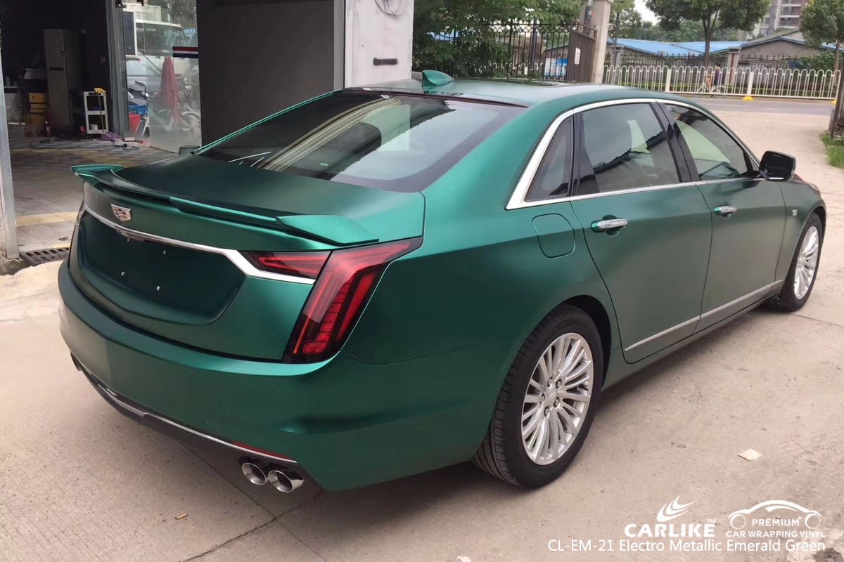 CARLIKE CL-EM-21 electro metallic emerald green car wrap vinyl for Cadillac