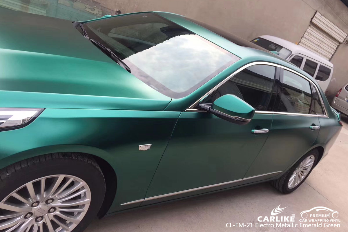 CARLIKE CL-EM-21 electro metallic emerald green car wrap vinyl for Cadillac