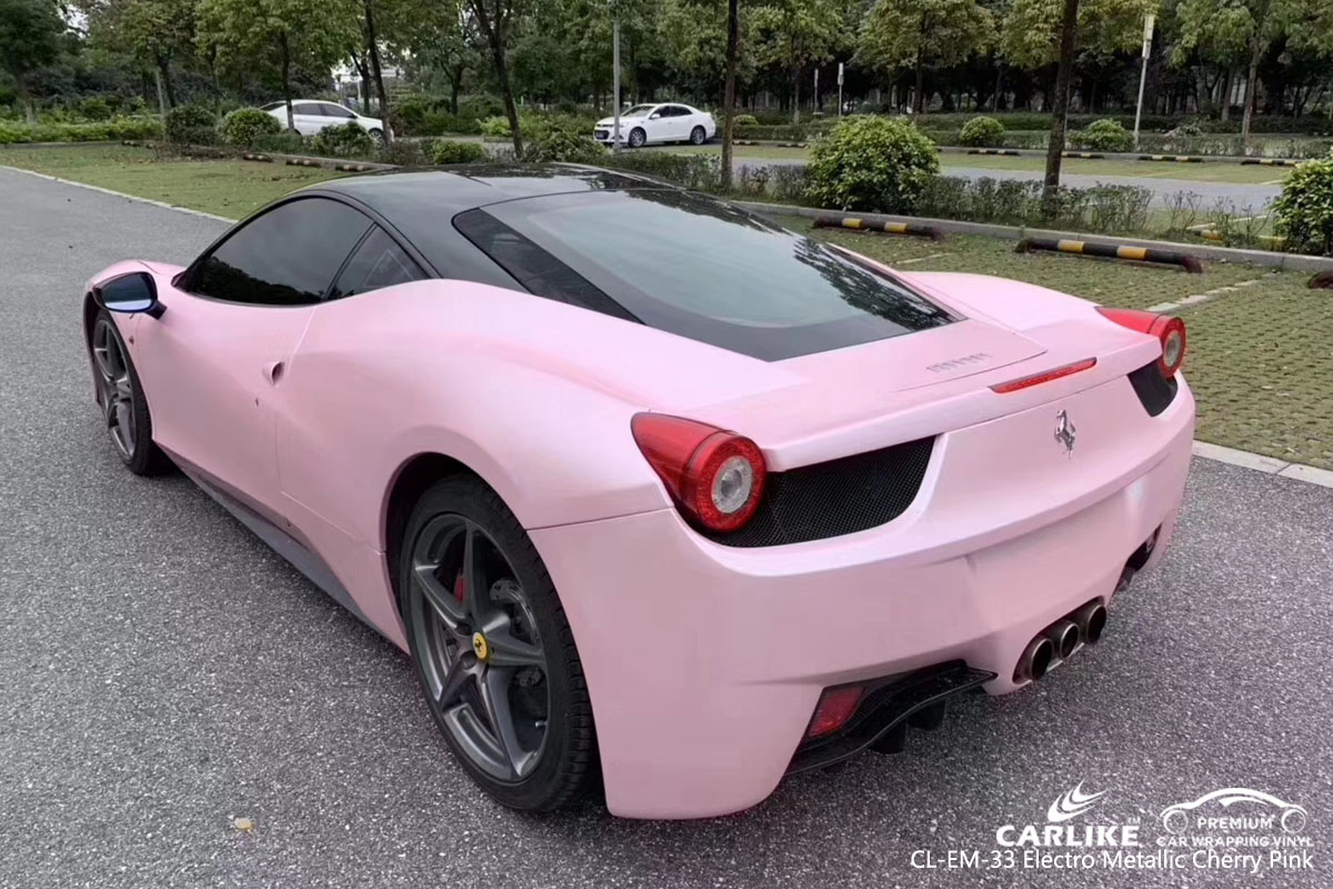 CARLIKE CL-EM-33 electro metallic cherry pink car wrap vinyl for Ferrari