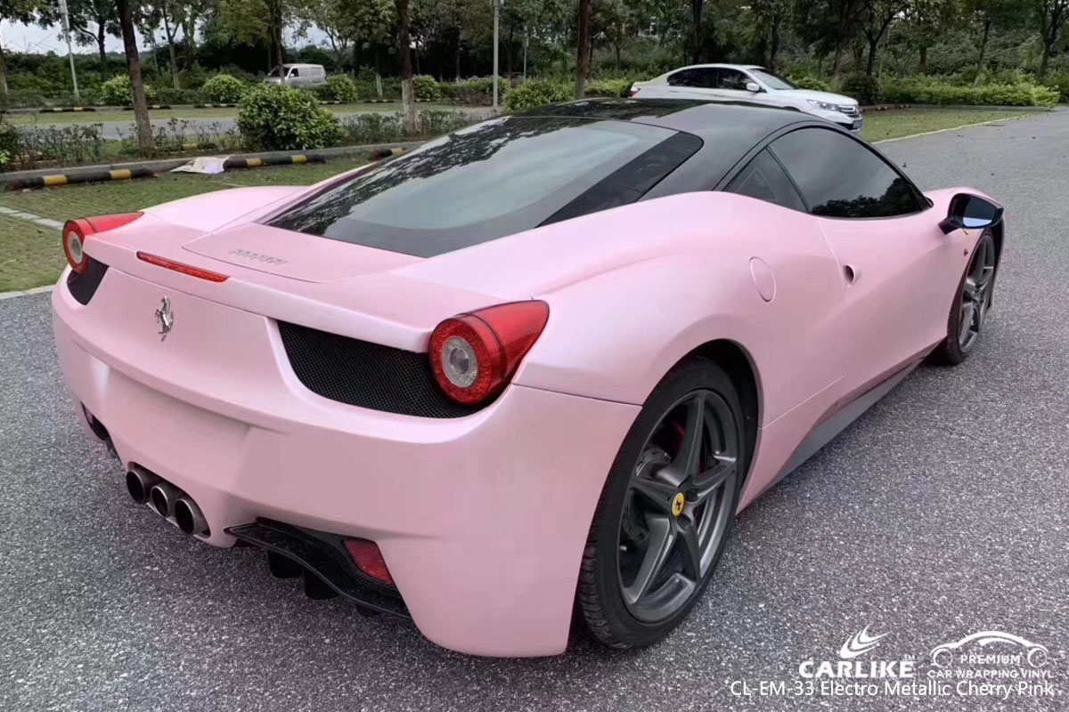 CARLIKE CL-EM-33 electro metallic cherry pink car wrap vinyl for Ferrari