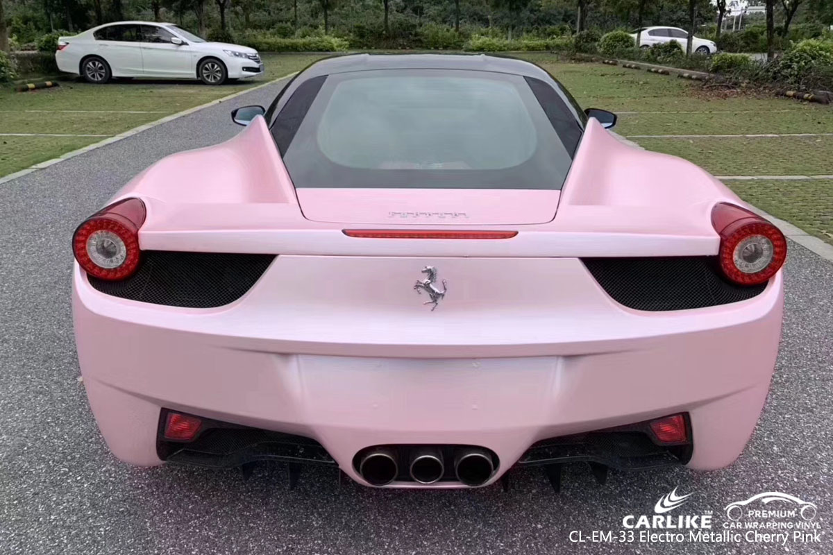 CARLIKE CL-EM-33 electro metallic cherry pink car wrap vinyl for Ferrari