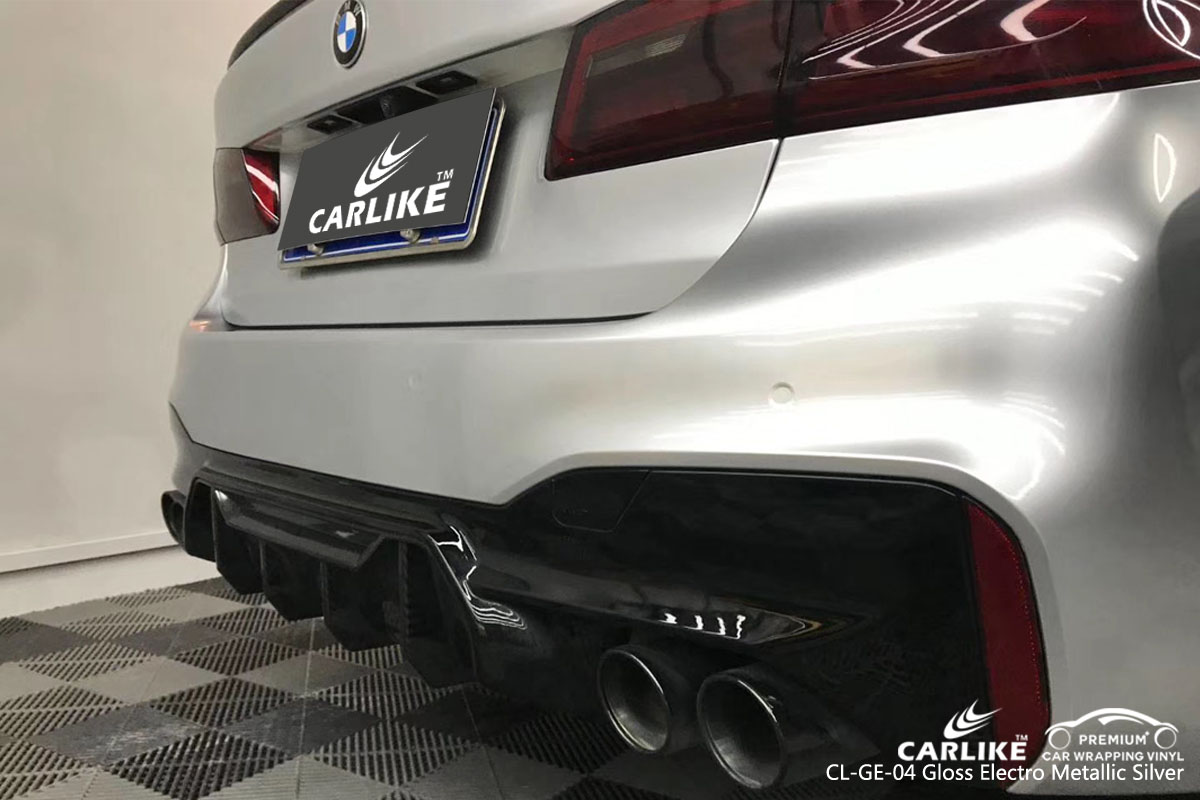 CARLIKE CL-GE-04 gloss electro metallic silver car wrap vinyl for BMW